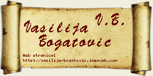 Vasilija Bogatović vizit kartica